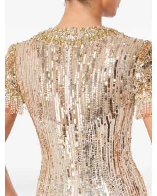 Jenny Packham Nova スパンコール装飾付きキー・ホールネック マキシドレス - サムネイル4