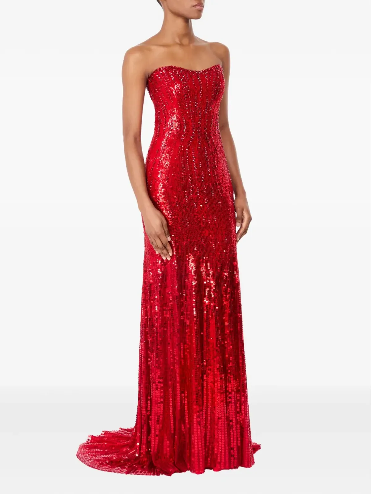 Jenny Packham サライ エンベリッシュド ストラップレス マキシドレス - 画像2
