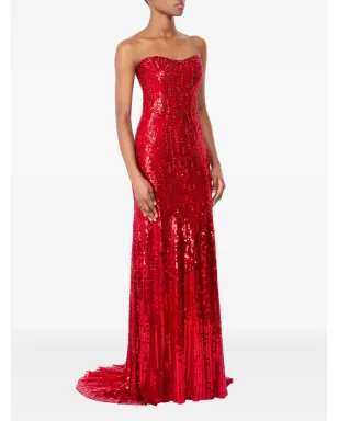Jenny Packham サライ エンベリッシュド ストラップレス マキシドレス - サムネイル2