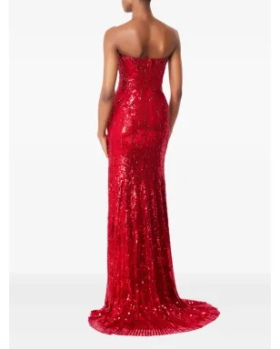 Jenny Packham サライ エンベリッシュド ストラップレス マキシドレス - サムネイル3
