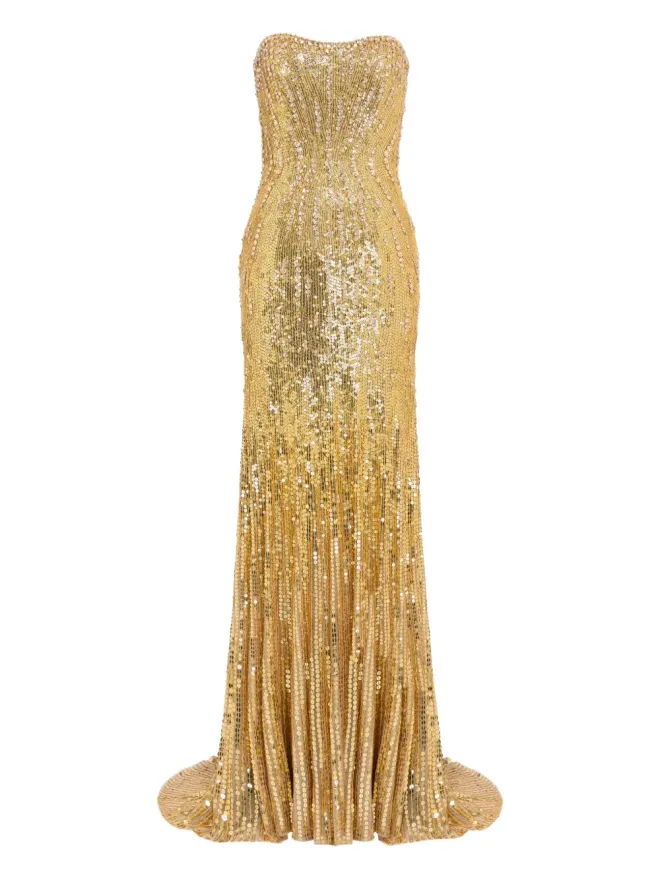 Jenny Packham Jenny Packham サライ スパンコール装飾 ストラップレス マキシドレスの商品画像