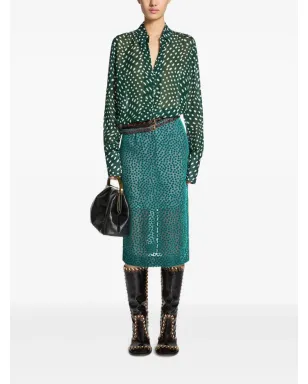 DRIES VAN NOTEN デヴォレ・スポット柄スカート - サムネイル2