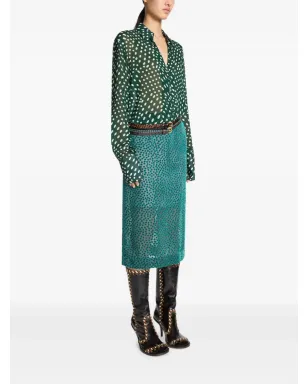 DRIES VAN NOTEN デヴォレ・スポット柄スカート - サムネイル3