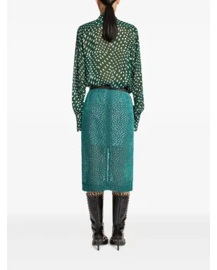 DRIES VAN NOTEN デヴォレ・スポット柄スカート - サムネイル4