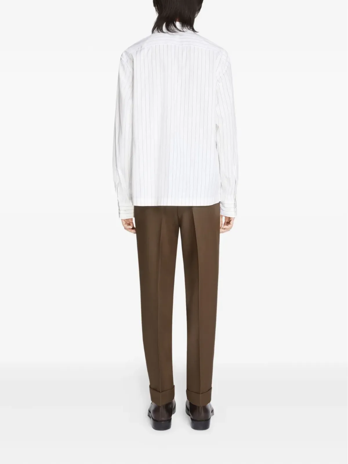 DRIES VAN NOTEN ピンストライプ コットン シャツ - 画像4