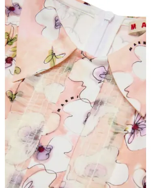 Marni Kids 花柄プリントのフリルドレス（ピンク） - サムネイル4