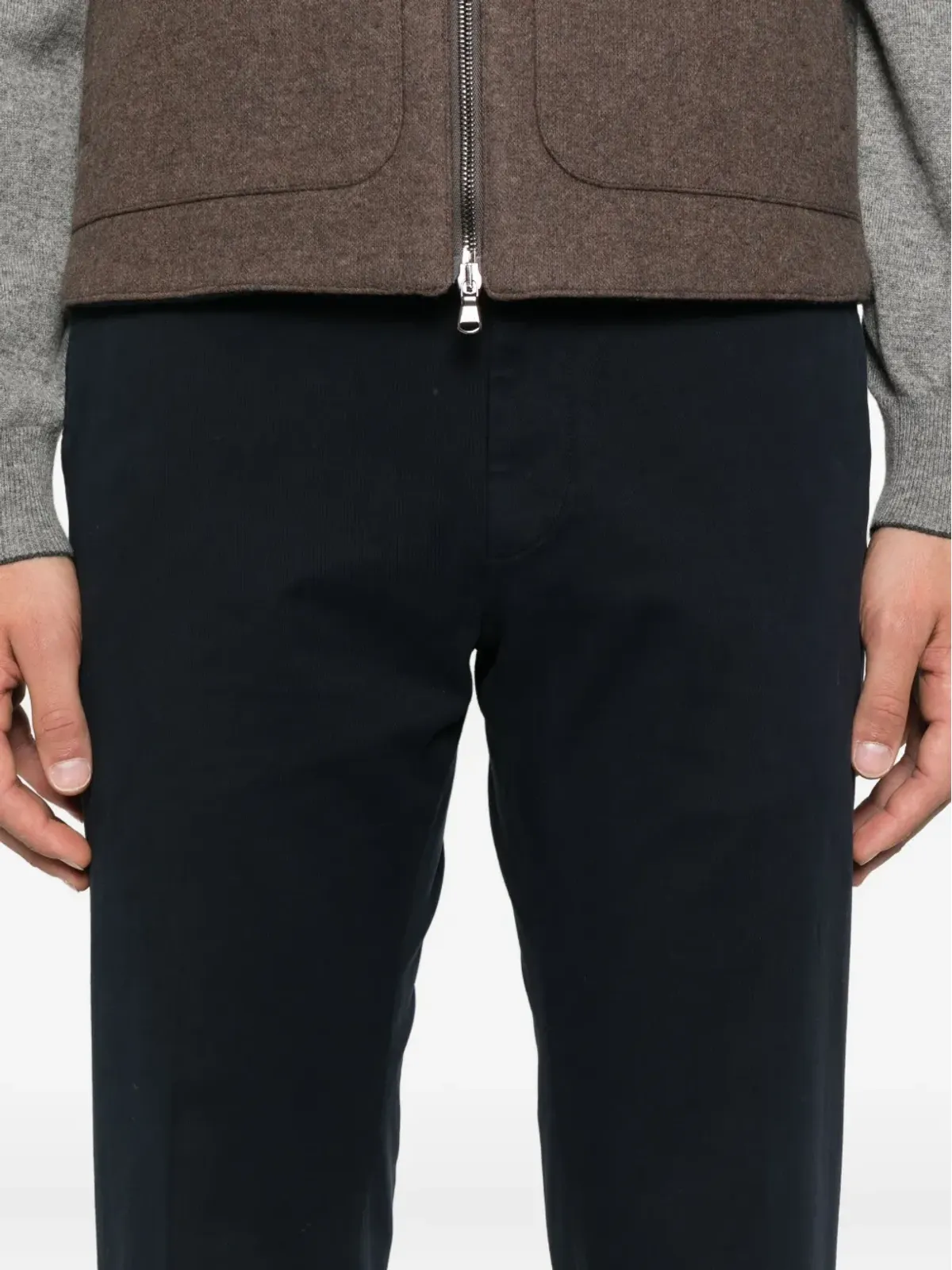 Zegna サイドポケット付き ローエッジ トラウザーズ ブルー - 画像5