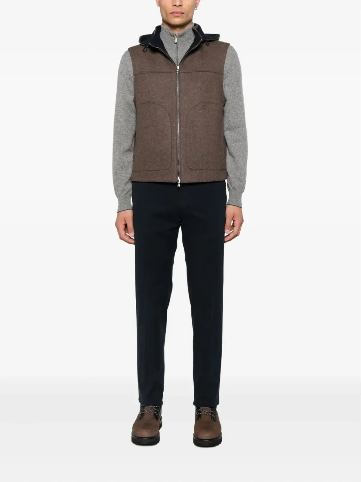 Zegna サイドポケット付き ローエッジ トラウザーズ ブルー - 画像2