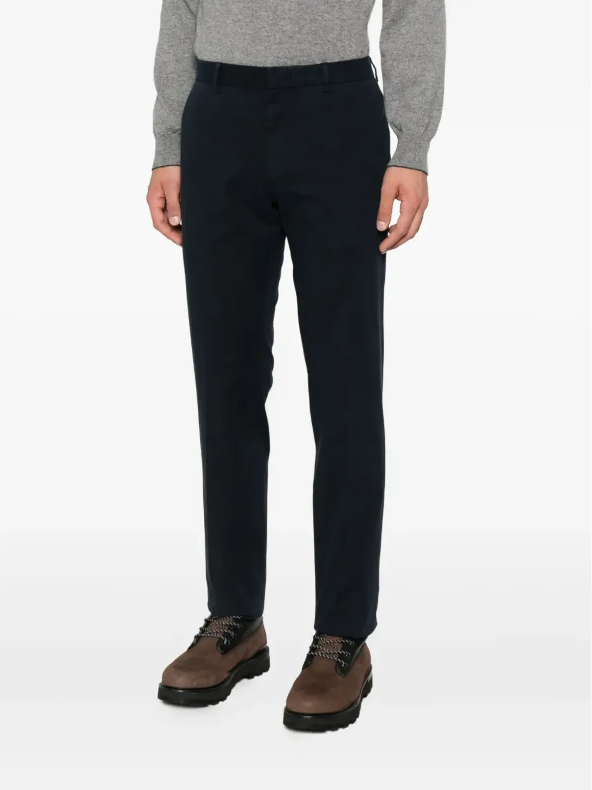 Zegna サイドポケット付き ローエッジ トラウザーズ ブルー - 画像3
