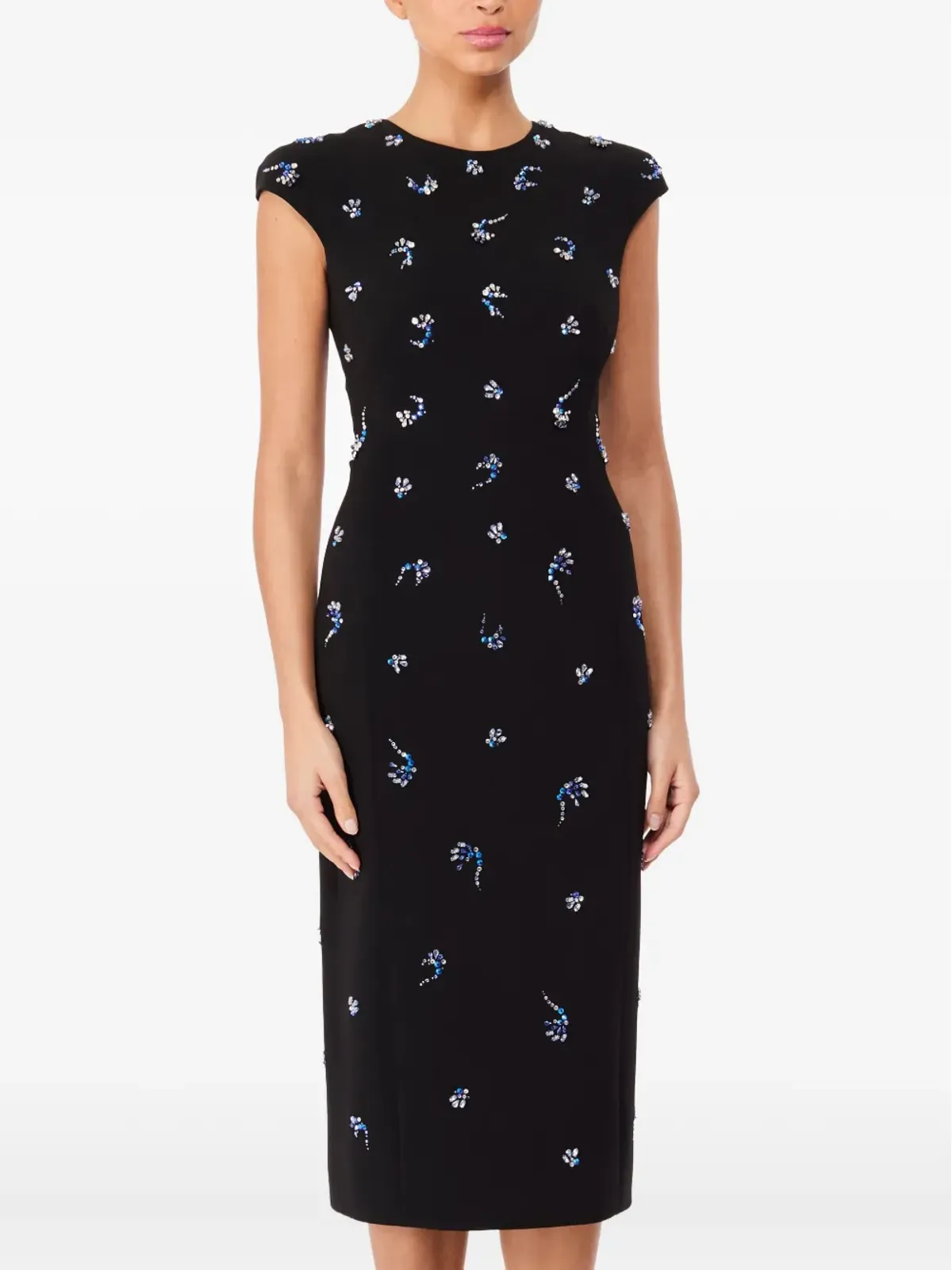 Jenny Packham エンベリッシュド キャップスリーブ ミディドレス - 画像2
