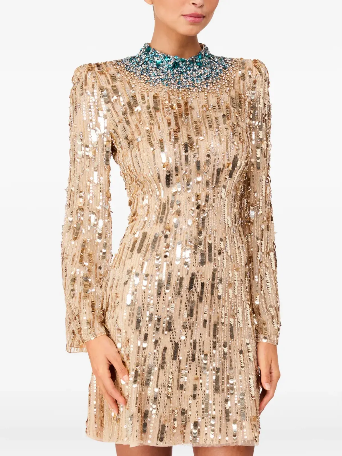 Jenny Packham パッションエンベリッシュド ミニドレス - ゴールド - 画像2