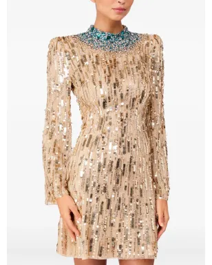 Jenny Packham パッションエンベリッシュド ミニドレス - ゴールド - サムネイル2