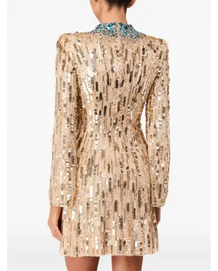 Jenny Packham パッションエンベリッシュド ミニドレス - ゴールド - サムネイル3