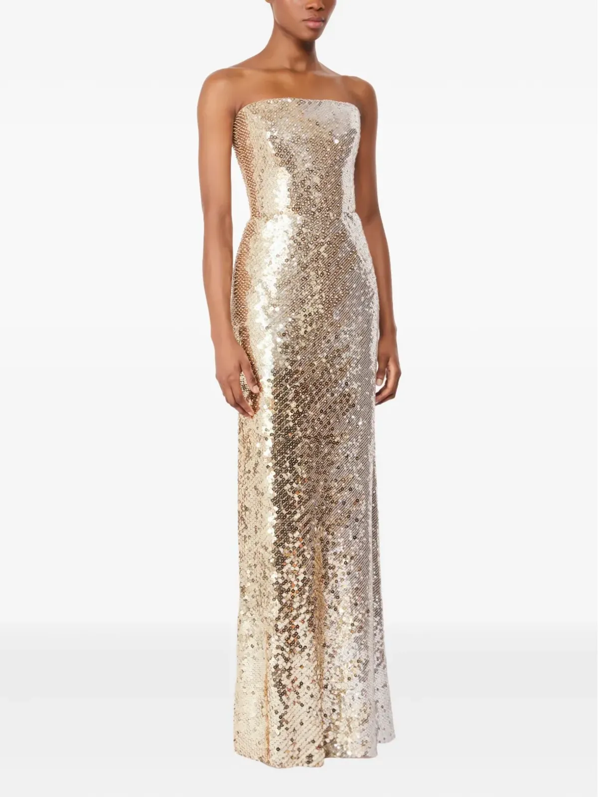 Jenny Packham スパンコール装飾ストラップレスマキシドレス - 画像2