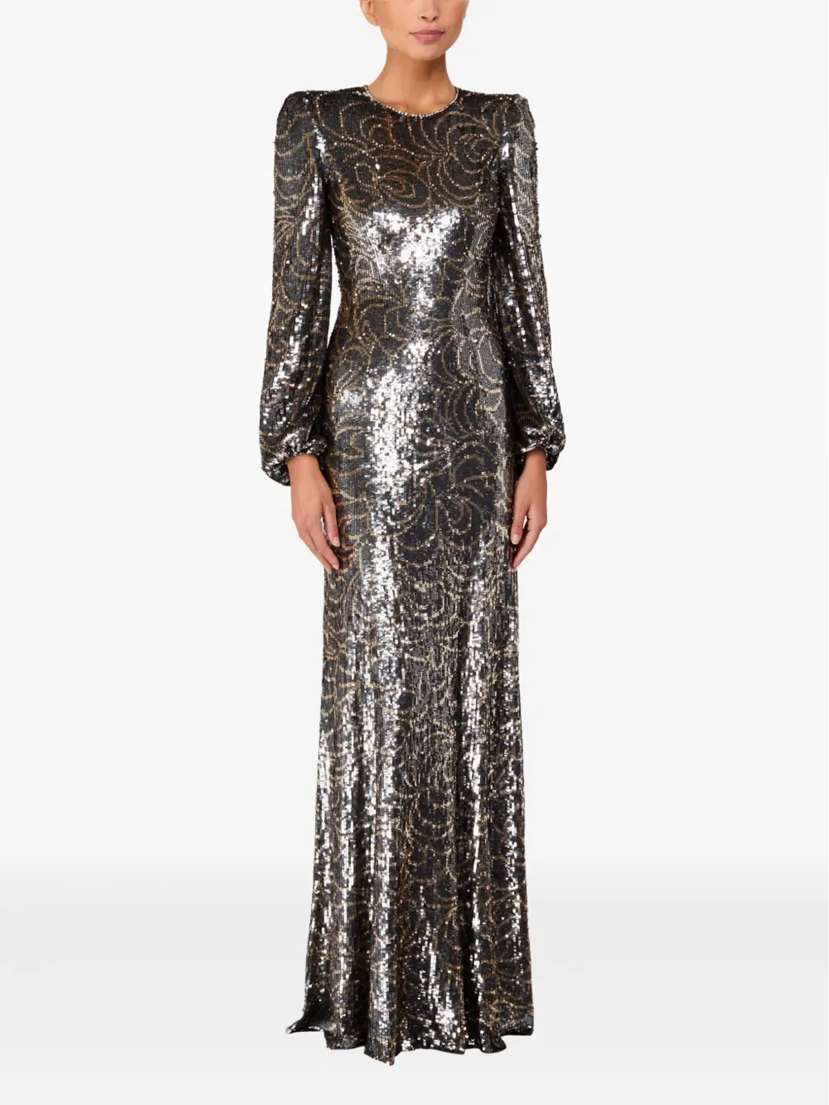  Jenny Packham Paradise パフスリーブ スパンコール装飾 ドレス - グレー - 画像2