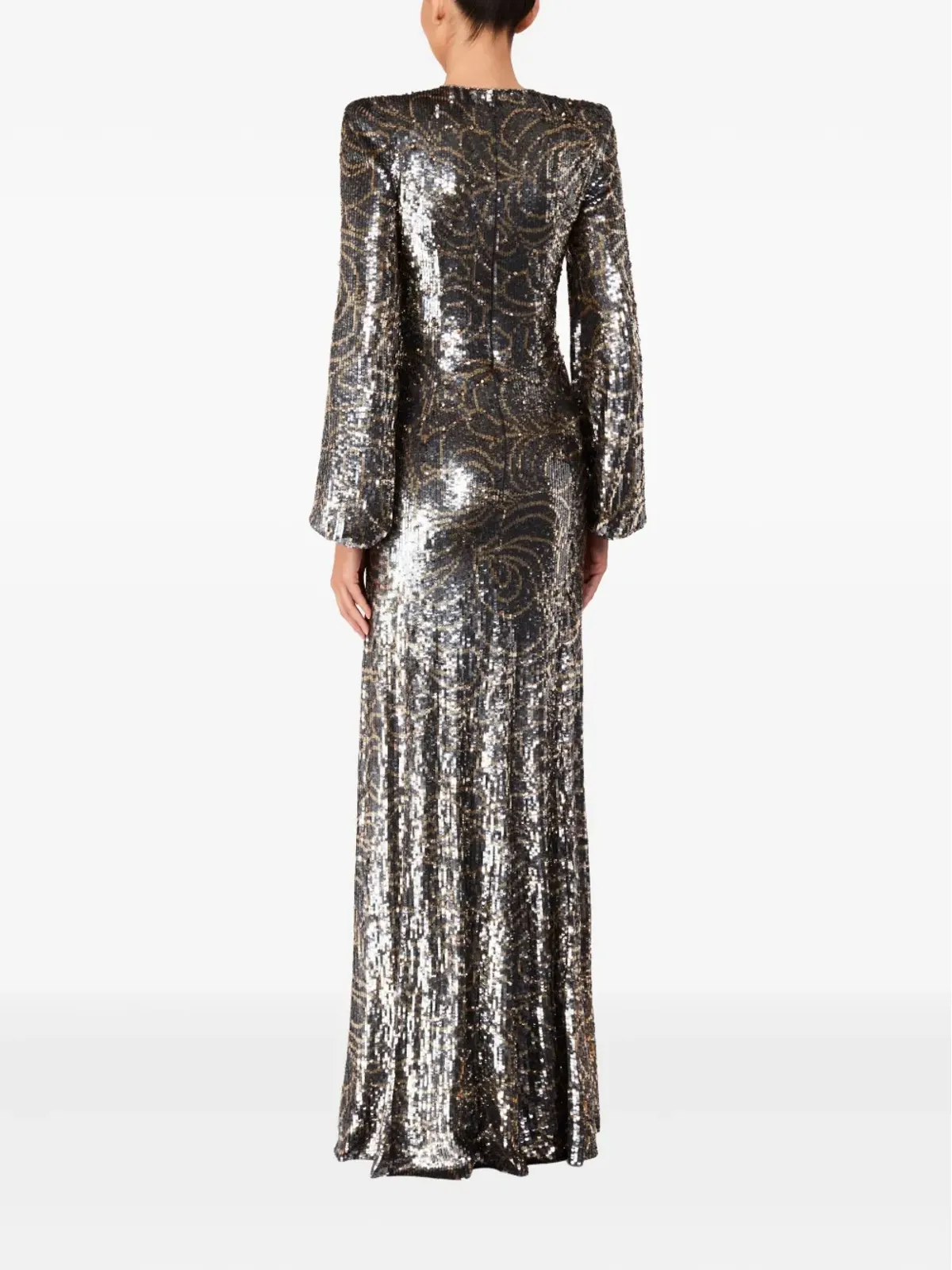  Jenny Packham Paradise パフスリーブ スパンコール装飾 ドレス - グレー - 画像3