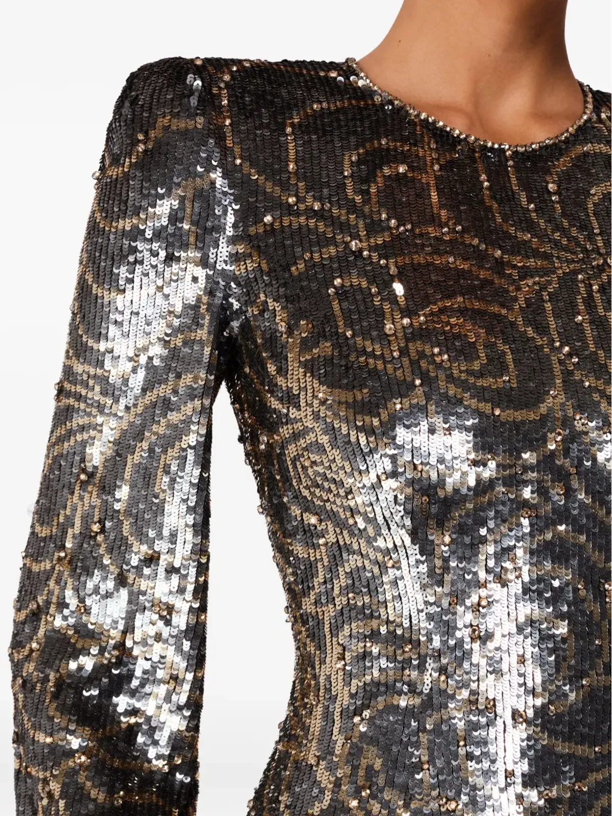  Jenny Packham Paradise パフスリーブ スパンコール装飾 ドレス - グレー - 画像4