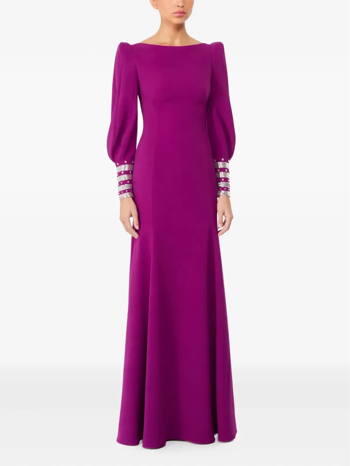 Jenny Packham エンベリッシュドカフ マキシドレス - ピンク - 画像2