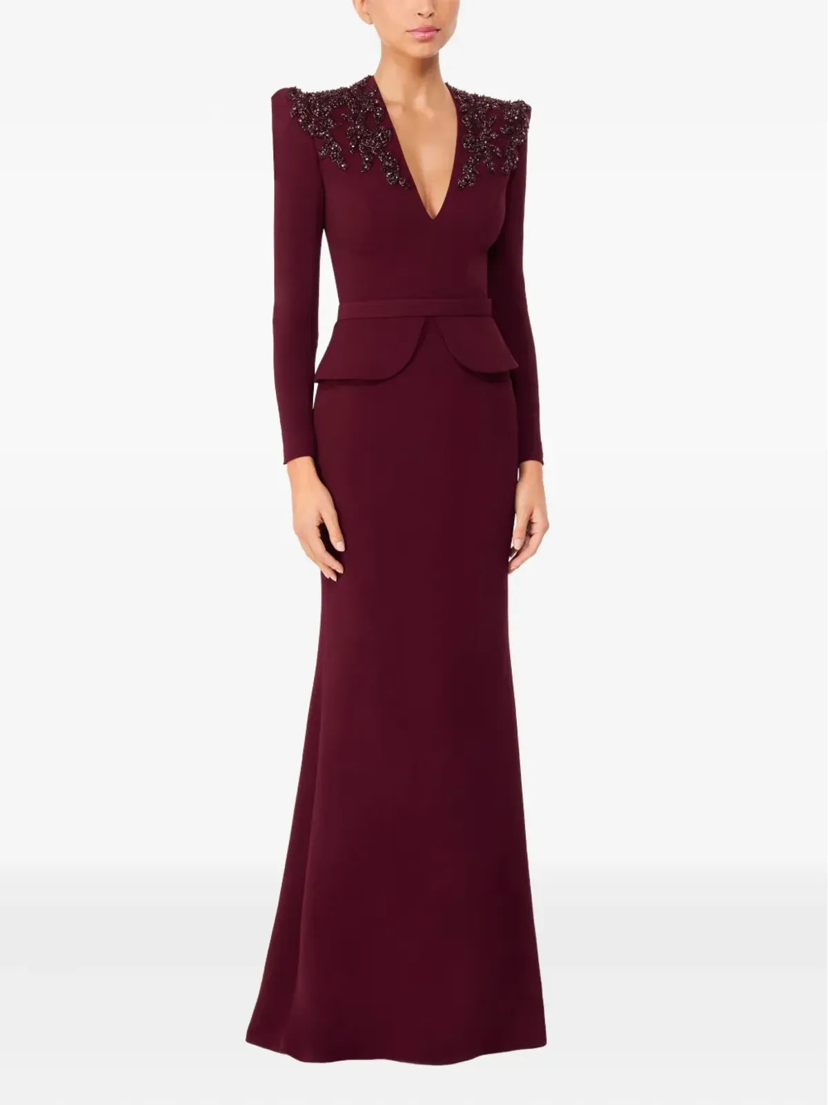Jenny Packham セクイン装飾のVネック マキシドレス - 画像2