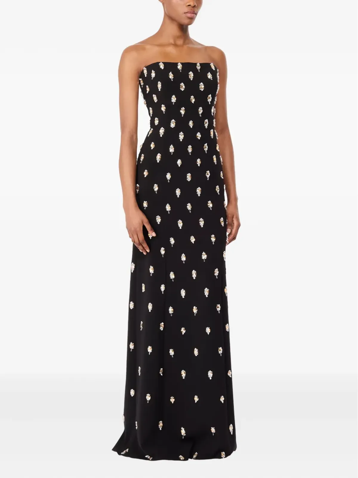Jenny Packham 装飾付き ストラップレス マキシドレス - ブラック - 画像1