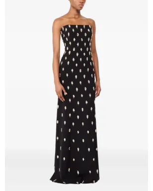 Jenny Packham 装飾付き ストラップレス マキシドレス - ブラック - サムネイル1