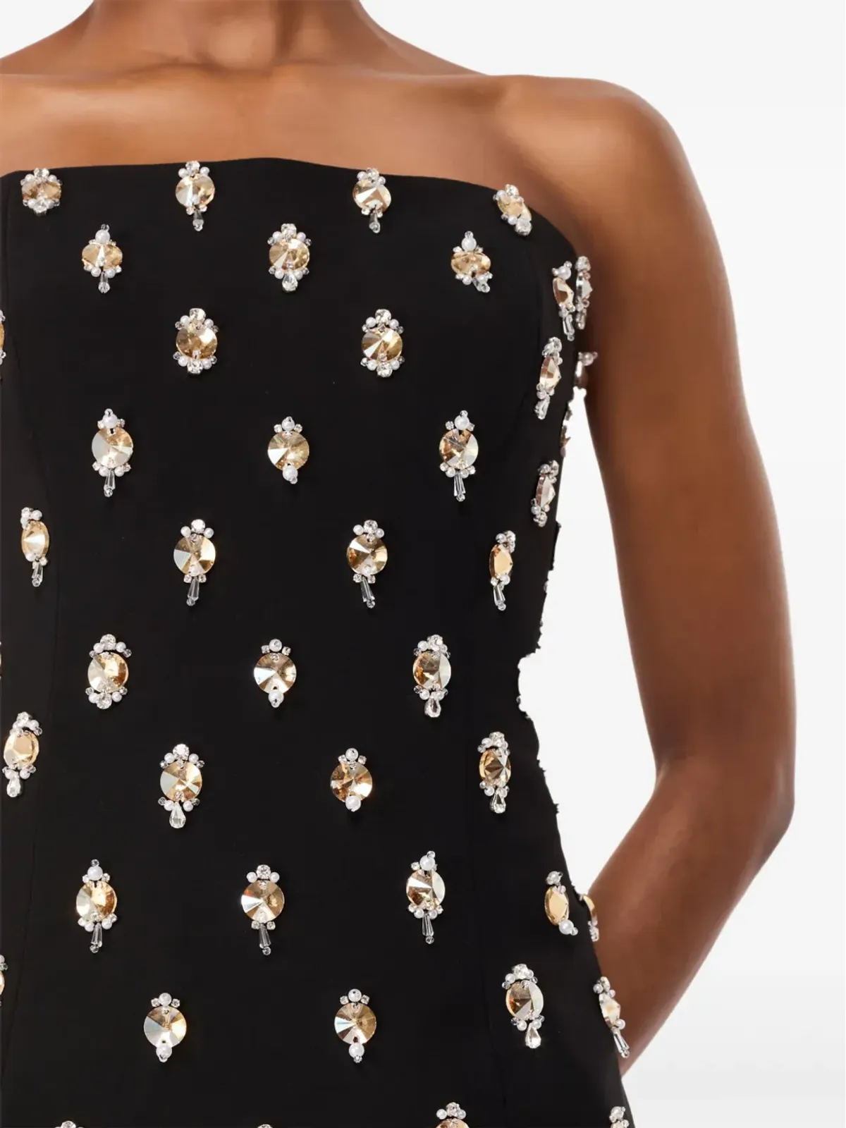 Jenny Packham 装飾付き ストラップレス マキシドレス - ブラック - 画像3