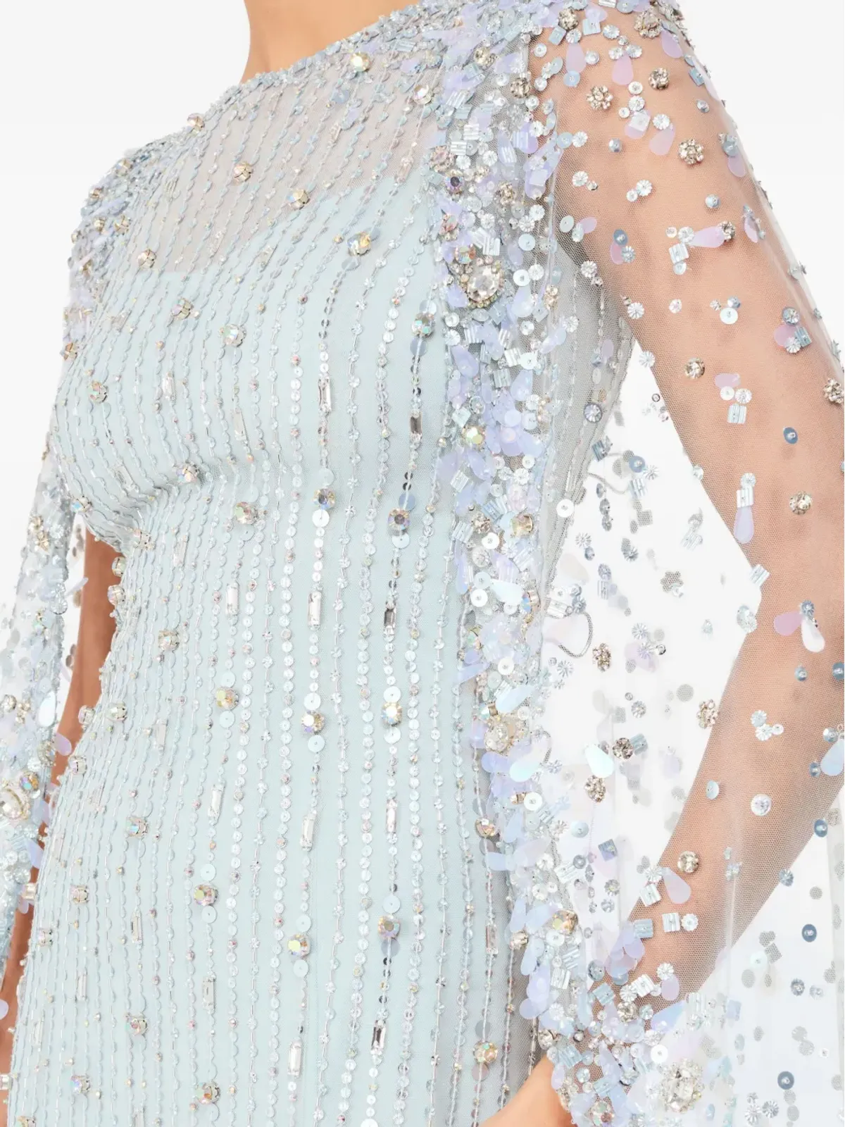 Jenny Packham ブレイズ スパンコール付き ケープ付き マキシドレス - 画像5