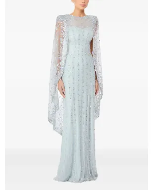 Jenny Packham ブレイズ スパンコール付き ケープ付き マキシドレス - サムネイル2