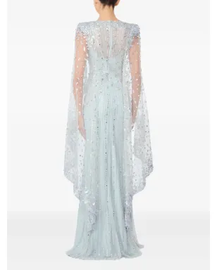 Jenny Packham ブレイズ スパンコール付き ケープ付き マキシドレス - サムネイル3