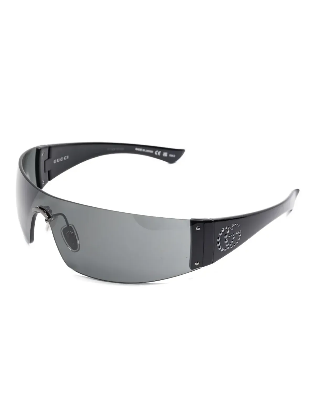 Gucci Eyewear クリスタル装飾のシールドサングラス - 画像2