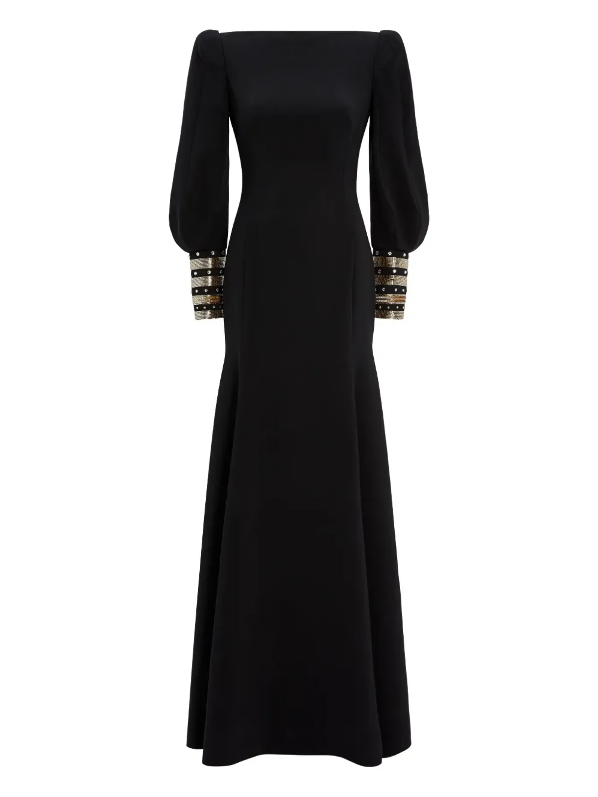 Jenny Packham エンベリッシュドカフス パフスリーブ マキシドレス - 画像1