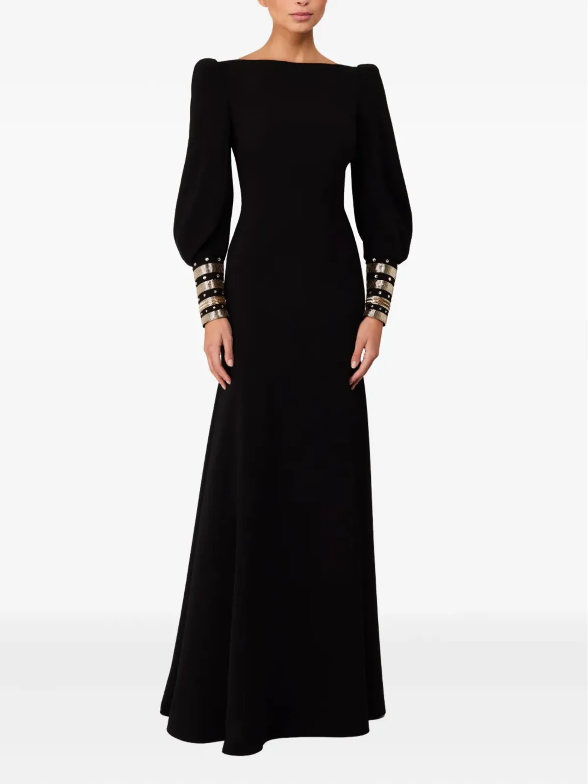 Jenny Packham エンベリッシュドカフス パフスリーブ マキシドレス - 画像2