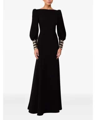 Jenny Packham エンベリッシュドカフス パフスリーブ マキシドレス - サムネイル2