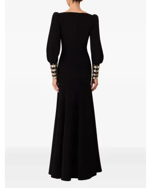 Jenny Packham エンベリッシュドカフス パフスリーブ マキシドレス - サムネイル3