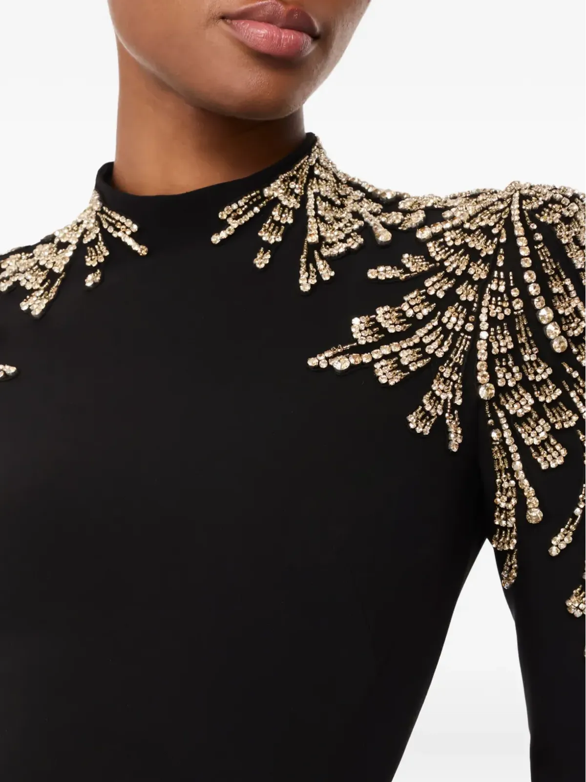 Jenny Packham 肩の装飾が施されたモックネック マキシドレス - 画像4