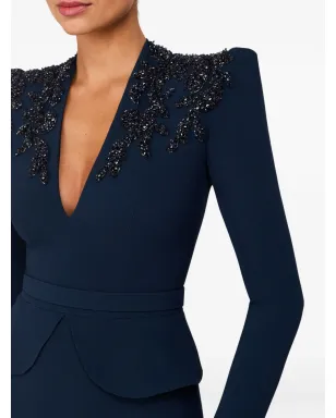 Jenny Packham エンベリッシュドショルダーズVネックマキシドレス - サムネイル5