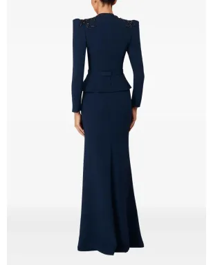 Jenny Packham エンベリッシュドショルダーズVネックマキシドレス - サムネイル3