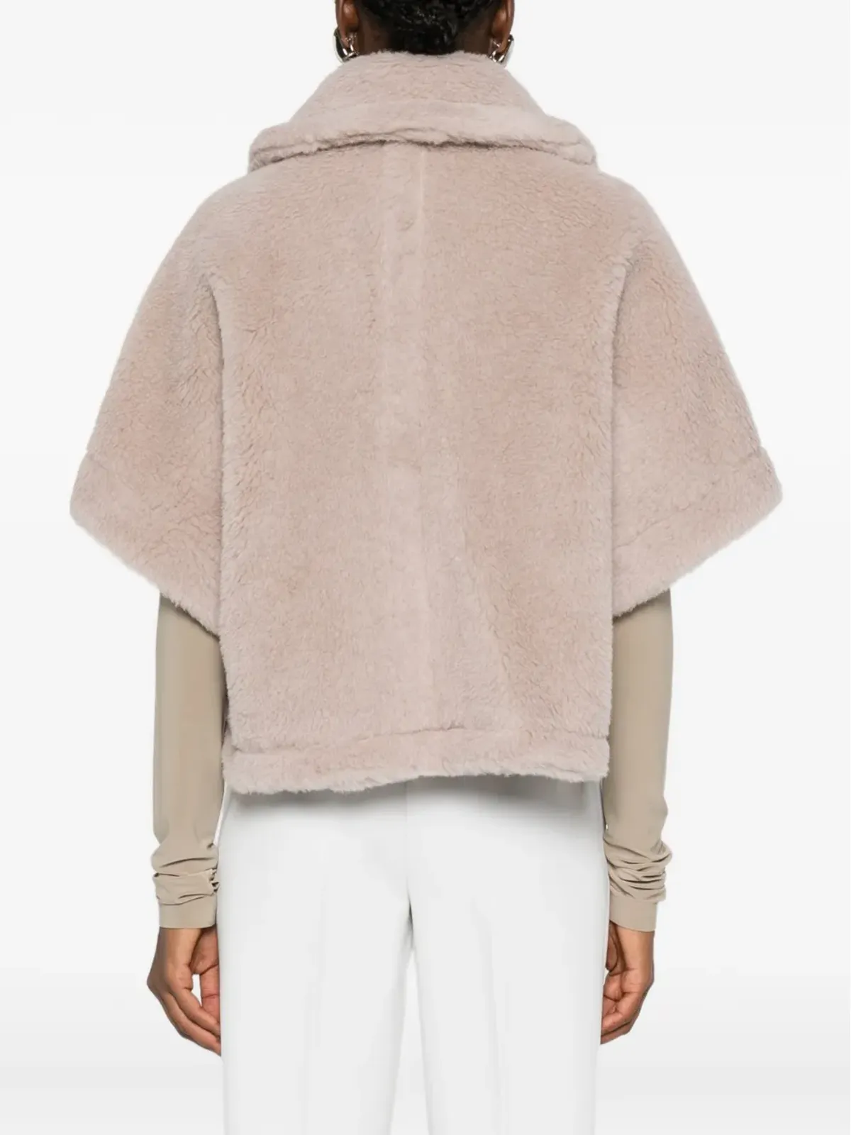 Max Mara テディボタンアップケープ ピンク - 画像4
