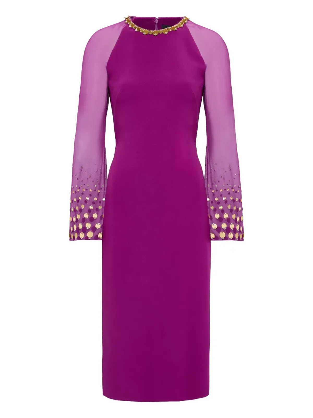 Jenny Packham Eurabia メッシュ袖ミディドレス - 画像1