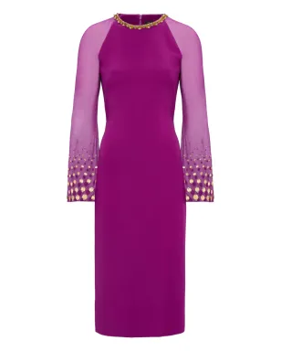 Jenny Packham Eurabia メッシュ袖ミディドレス - サムネイル1