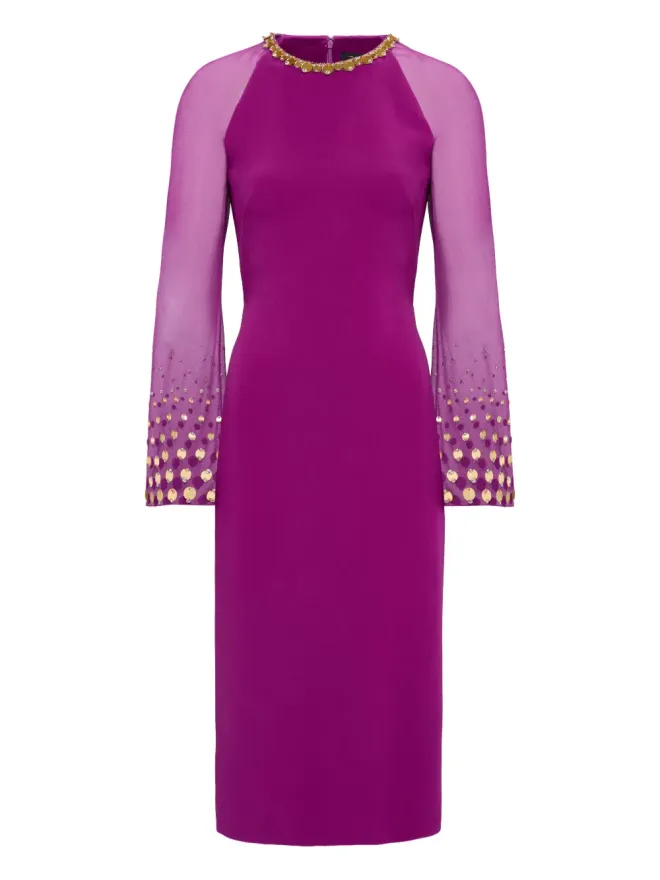 Jenny Packham Jenny Packham Eurabia メッシュ袖ミディドレスの商品画像