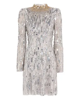 Jenny Packham パッション・スパンコール装飾ミニドレス グレー - サムネイル1