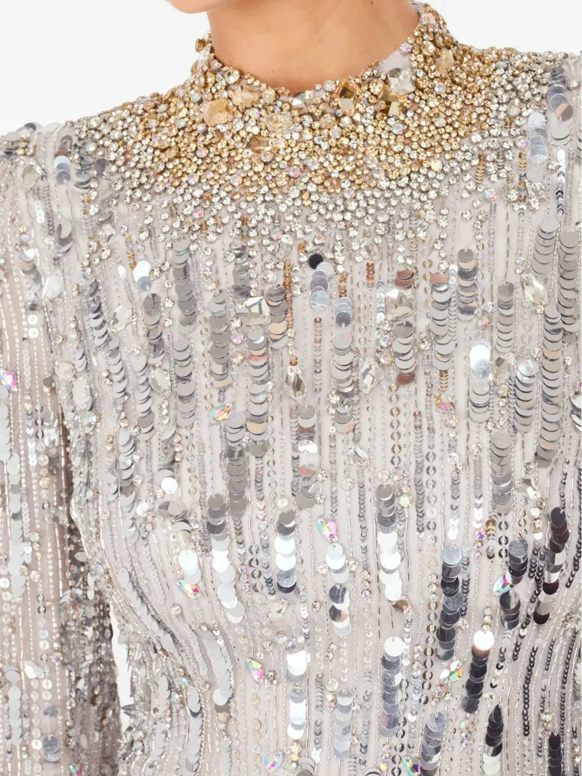 Jenny Packham パッション・スパンコール装飾ミニドレス グレー - 画像5