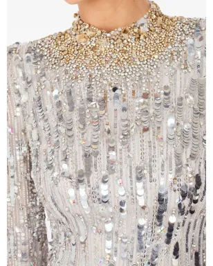 Jenny Packham パッション・スパンコール装飾ミニドレス グレー - サムネイル5