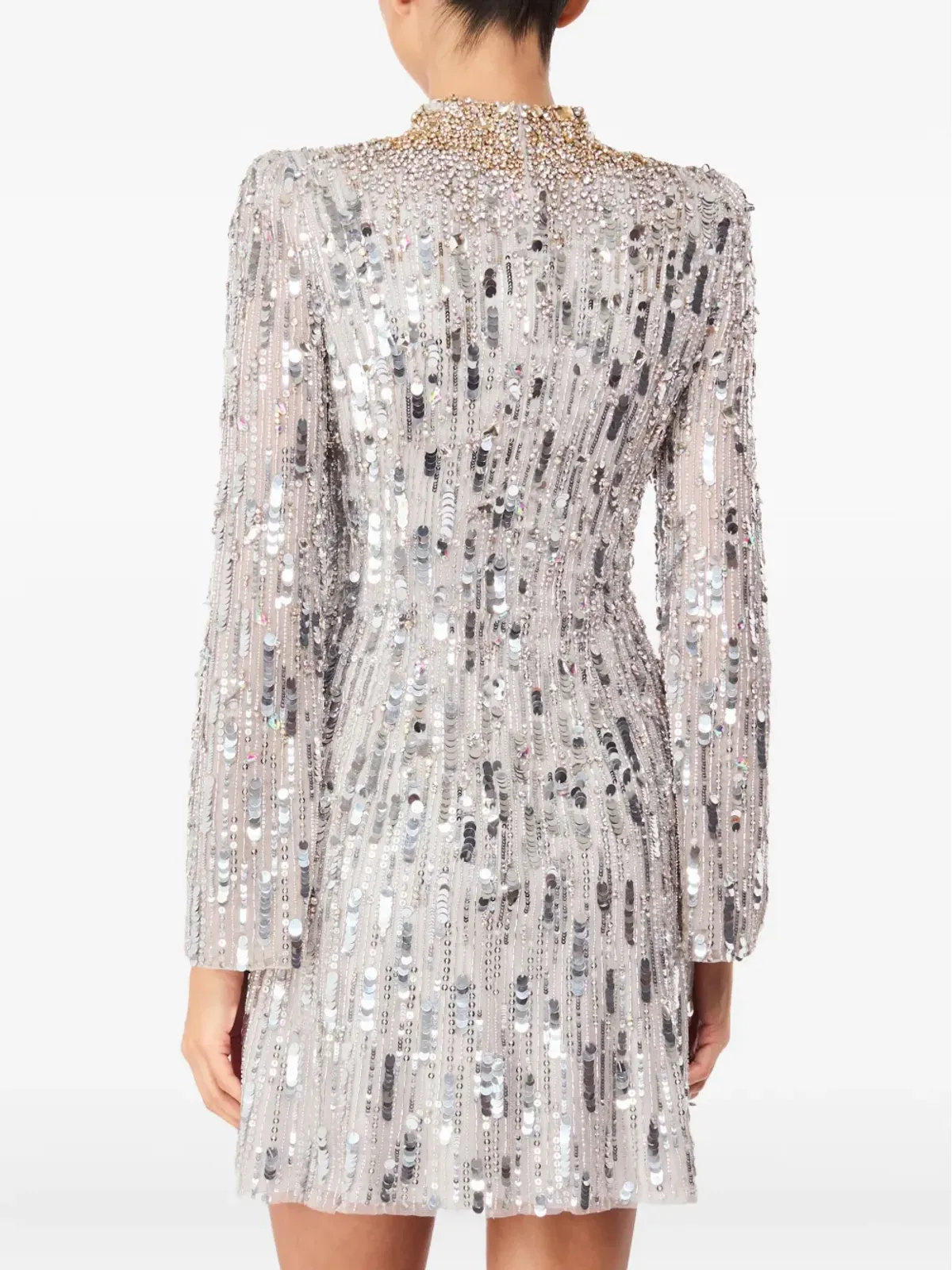 Jenny Packham パッション・スパンコール装飾ミニドレス グレー - 画像3