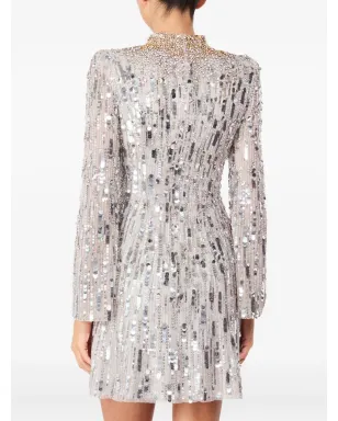 Jenny Packham パッション・スパンコール装飾ミニドレス グレー - サムネイル3