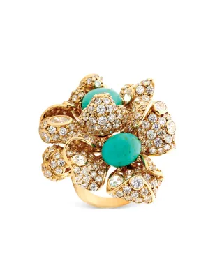 Anabela Chan ブロッサム ターコイズ＆ダイヤモンド リング - サムネイル3
