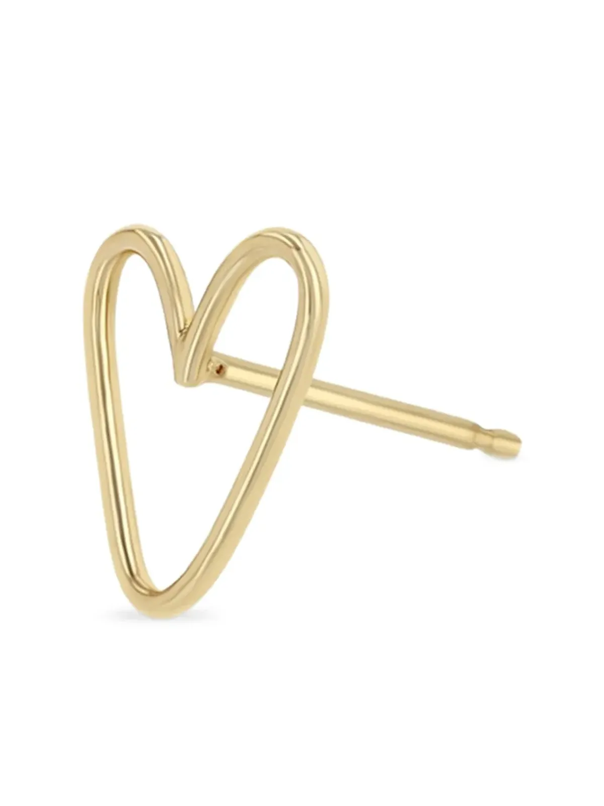 Zoë Chicco 14K イエローゴールド オープンハート イヤリング - 画像2