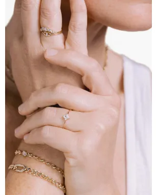 Zoë Chicco 14K イエローゴールド クアッド ダイヤモンド リング - サムネイル2