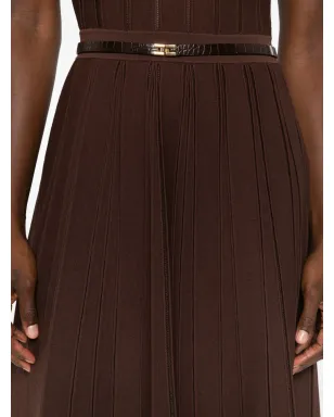 Elisabetta Franchi リブ編みタートルネックベルト付きマキシドレス - サムネイル5